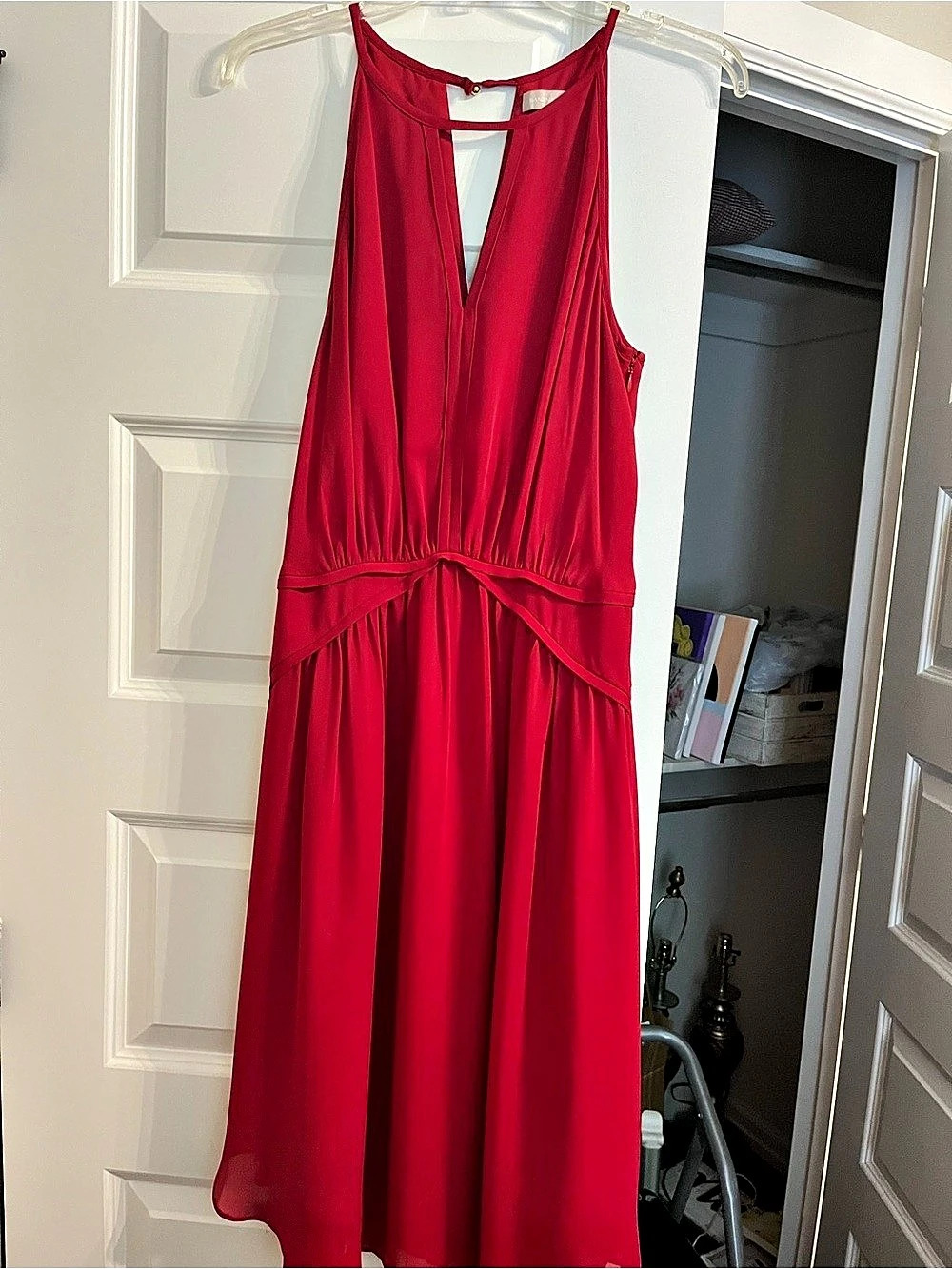 Banana Republic Red Midi Dress Size 10 Like New